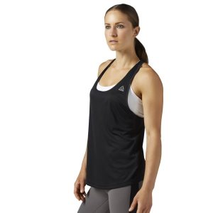 Podkoszulki Damskie Reebok Performance Mesh Czarne PL 71KUQFB